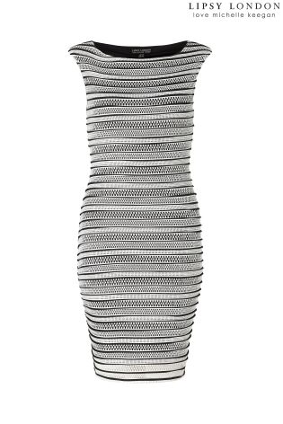 Lipsy Love Michelle Keegan Ripple Stripe Bodycon Dress